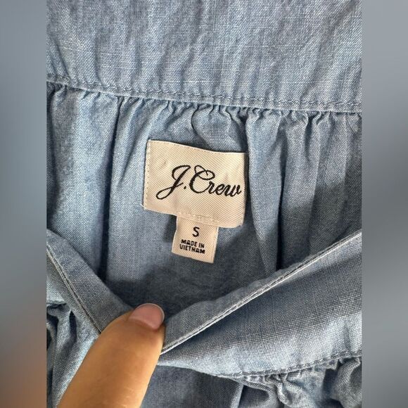 J. Crew Square Neck Chambray Smock MIDI Dress Size S - Picture 12 of 12